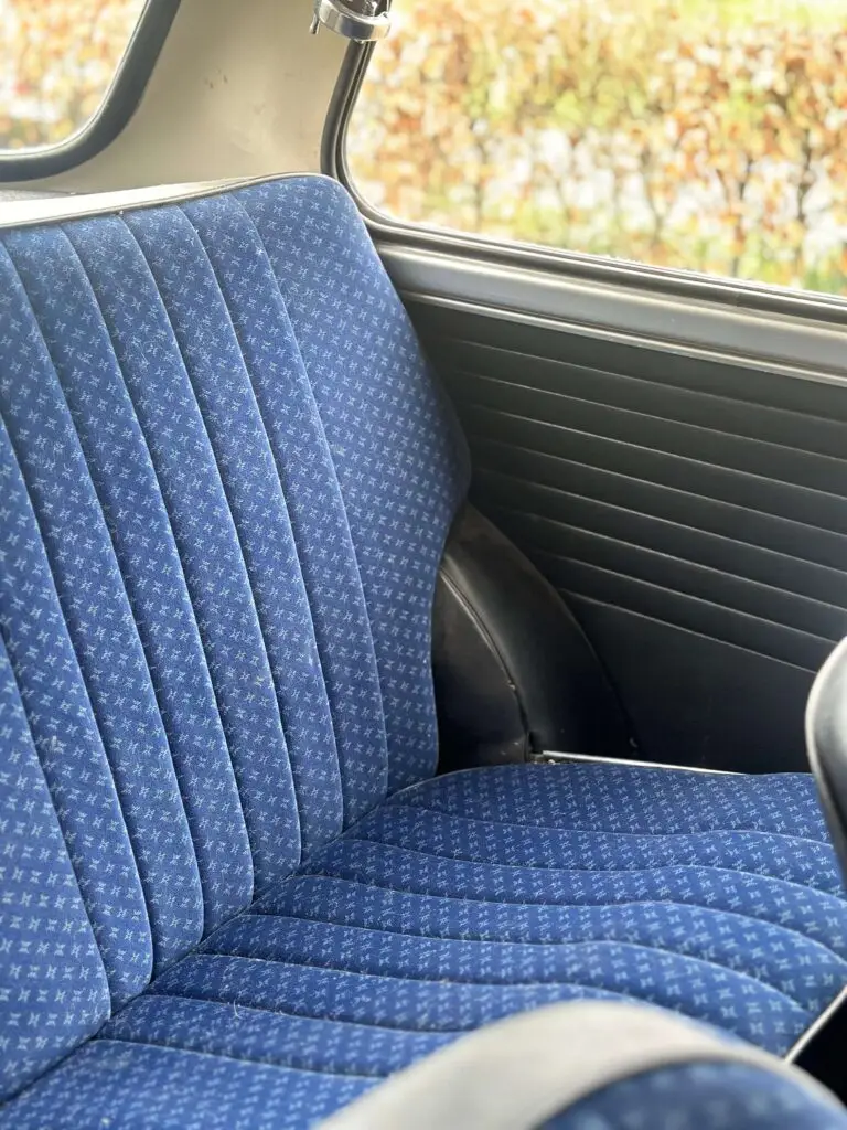blue interior mini classic
