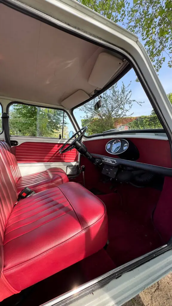 red interior mini classic mk1 leather