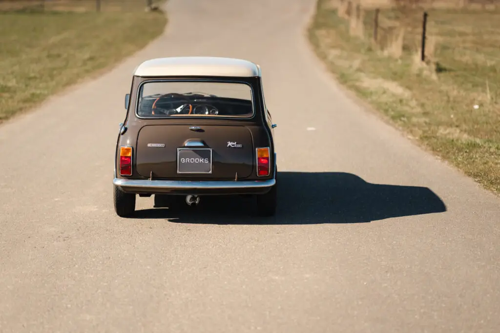 mini classic rear end view, custom build by brooks motors